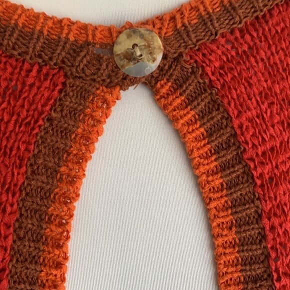 Coldwater Creek Open Front Fall Winter Burnt Orange Cardigan Sz S - Picture 4 of 8